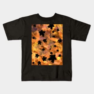 Halloween Game Room Decor | Black and Orange Meeple Kids T-Shirt